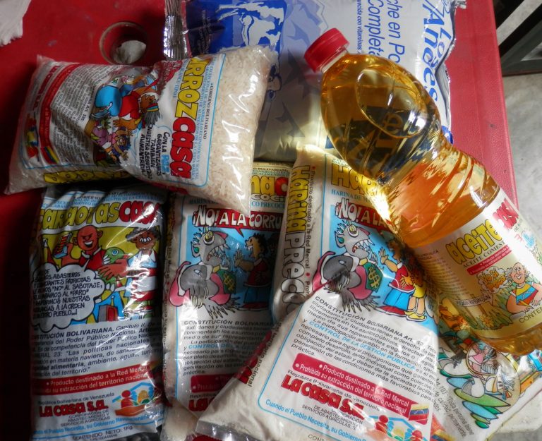 Local food and distribution networks, CLAPs, distribute these contents to families across Venezuela. (Christina Schiavoni)